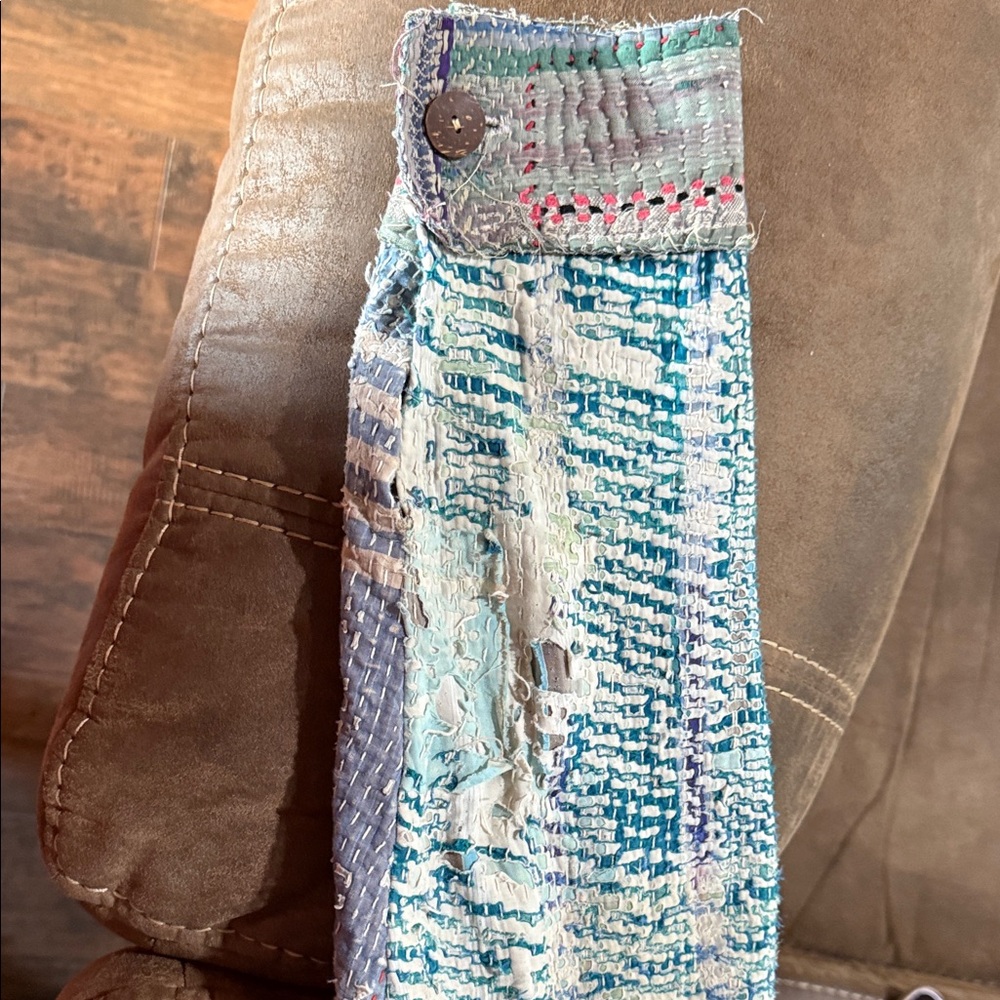 NEW- Jaded Gypsy Boho Kantha Patchwork Long Coat - Multi Color - Picture 9 of 11